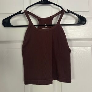 FreePeople Movement Brown Ribbed Tank Top